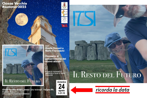 La locandina del concerto e i due musicisti