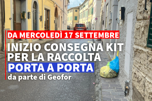 La grafica che annuncia la consegna dei kit per la raccolta differenziata