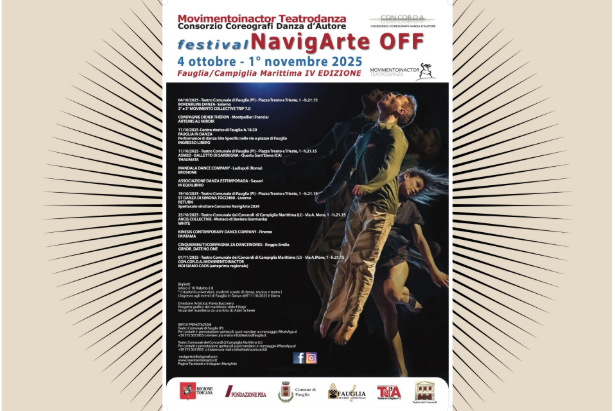 Il manifesto con il programma del Festival NavigArte Off 2025