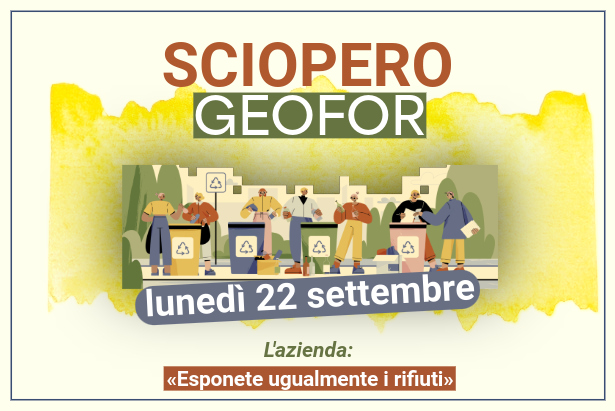 La grafica usata per comunicare lo sciopero Geofor del 22 settembre