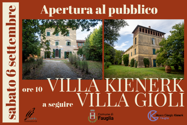 Villa Kienerk e Villa Gioli raffigurate nella grafica dell'evento