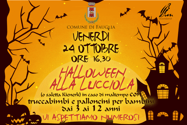 La grafica per la festa di Halloween alla Lucciola