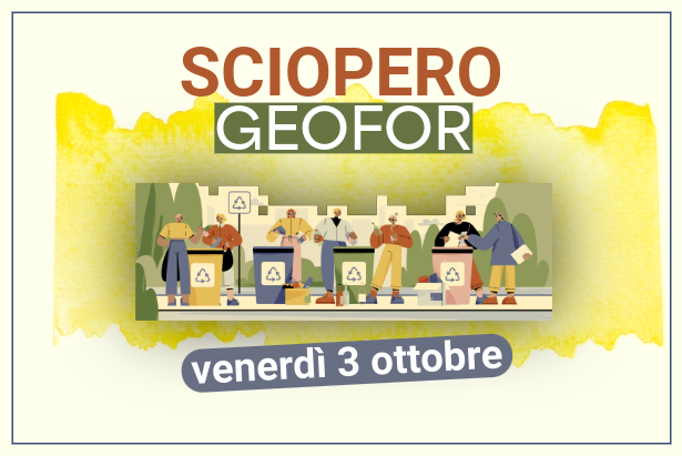 La grafica che annuncia lo sciopero dei dipendenti Geofor