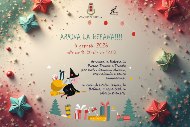 La grafica con cui si annuncia la festa della befana