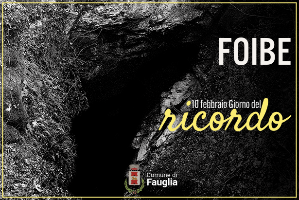 Una foiba raffigurata nella grafica per ricordare il 10 febbraio