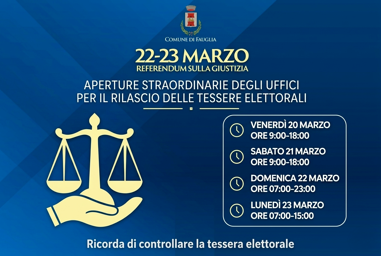 La grafica con gli orari delle aperture straordinarie dell'ufficio elettorale