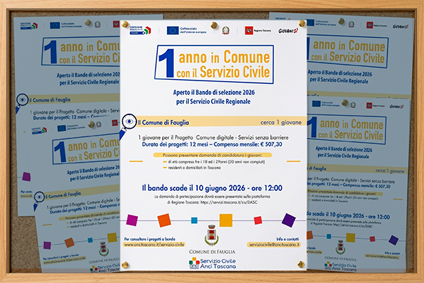 Il flyer del bando per il servizio civile