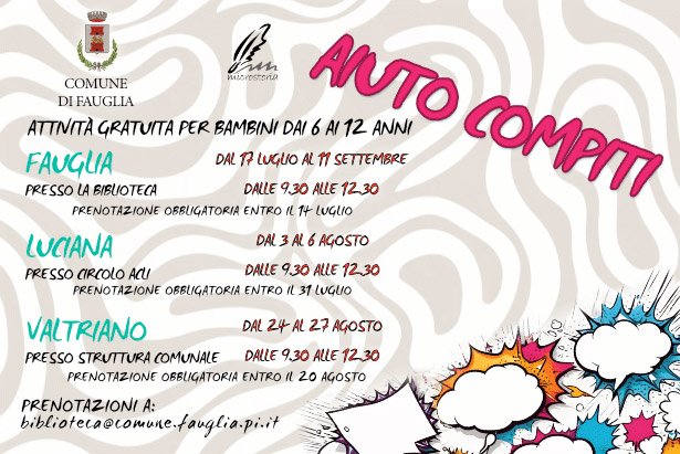 La grafica su "Aiuto compiti" con le modalità di svolgimento del supporto