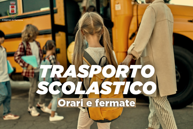 Bambini alla salita dello scuolabus