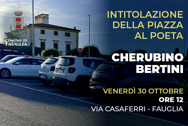 La piazza che sarà intitolato a Cherubino Bertini e la relativa grafica