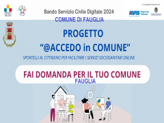 SERVIZIO CIVILE UNIVERSALE: IL COMUNE CERCA UN GIOVANE PER LO SPORTELLO DIGITALE ANNO 2025. DOMANDE ENTRO IL 26/09/2024